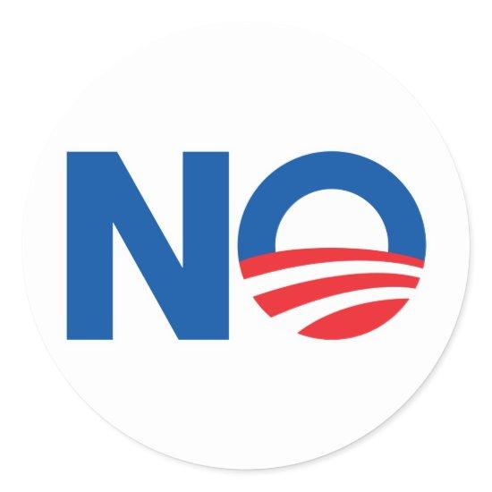 No Obama Classic Round Sticker
