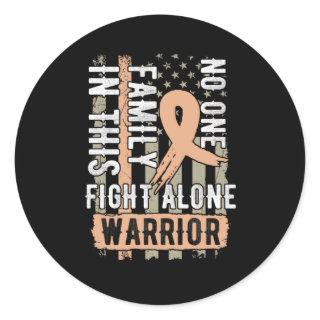 No One Fight Alone Endometrial Cancer Awareness Classic Round Sticker