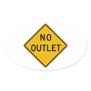 No Outlet, Traffic Warning Sign, USA Oval Sticker