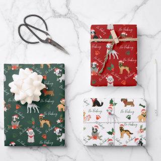 No Peeking Festive Holiday Santa Dog Breed Pattern  Sheets