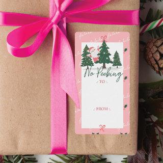 No Peeking Santa Claus Hiding, Christmas Tree Pink Label