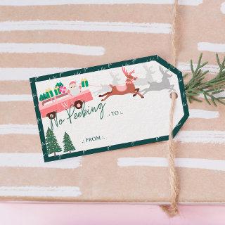 No Peeking Santa's Comin' To Town Pink Van Gift Tags
