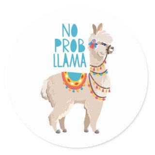 No Prob Llama Classic Round Sticker