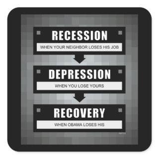 No Recovery With Obama Square Sticker