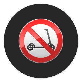 No Scooter Allowed Sign Classic Round Sticker