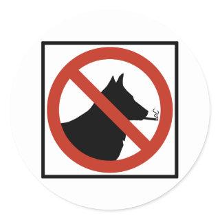 No Smoking Dogs Allowed Highway Sign Classic Round Sticker
