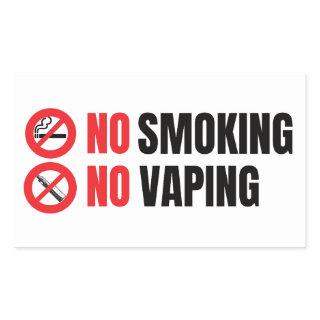 No Smoking No Vaping  Rectangular Sticker