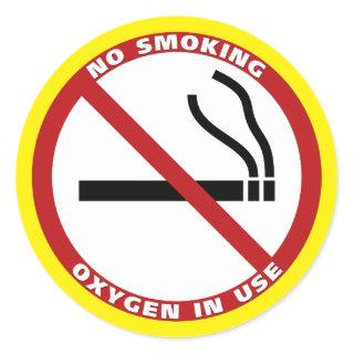 No Smoking - Oxygen in Use - No Fumar Classic Round Sticker