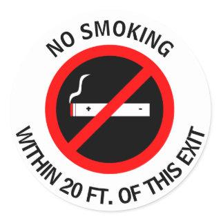NO SMOKING WITHIN DOOR STICKER