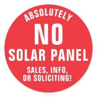 No Solar Panel Sales or Soliciting Door  Classic Round Sticker