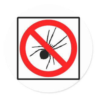 No Spiders Highway Sign Classic Round Sticker