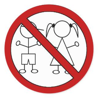 No Stick Figure Kids Classic Round Sticker