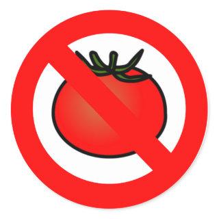 No Tomatoes Classic Round Sticker