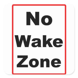 No Wake Zone Square Sticker