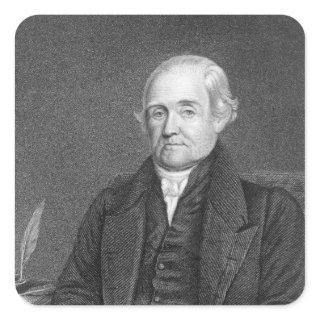 Noah Webster  engraved by G. Parker Square Sticker