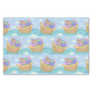 Noah's Ark Animals Blue Turquoise Pattern Tissue Paper