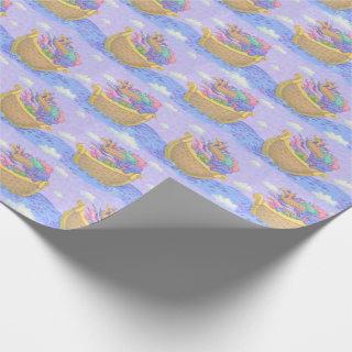 Noah's Ark Animals Lavender Purple Pattern