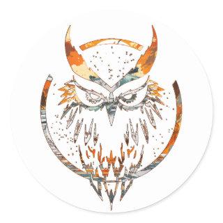 Nocturnal Revenge Tank Owl Design Classic Round Sticker