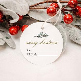 NOEL Rustic Winter Pine To From Christmas Gift Favor Tags