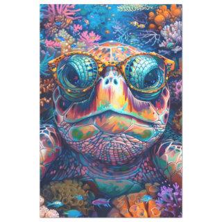 Noen Brightly Colored Sea Turtle Decoupage  Tissue Paper