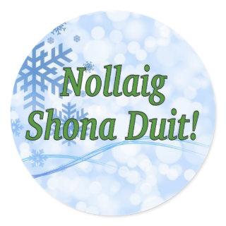 Nollaig Shona Duit! Merry Christmas in Irish gf Classic Round Sticker