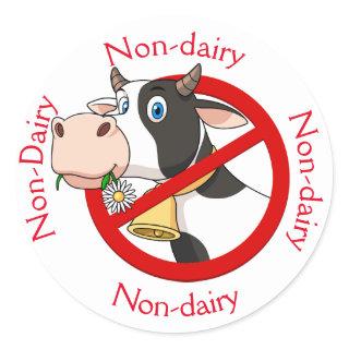 Non-dairy with Cow Round Sticker