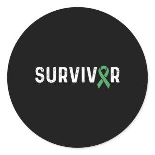 Non-Hodgkin Lymphoma Awareness Ribbon Survivor Rem Classic Round Sticker
