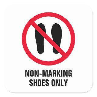 Non-marking shoes only forbidden sign stickers