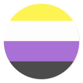 NonBinary/Enby Pride Flag Classic Round Sticker