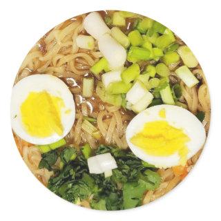 Noodles, Ramen Funny Soup Photo   Classic Round Sticker