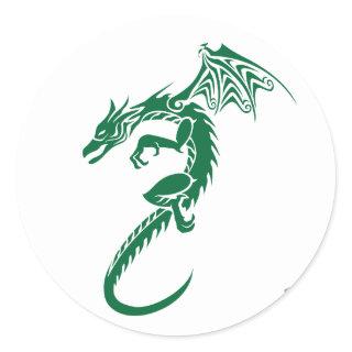 Norbert the Green Dragon Classic Round Sticker