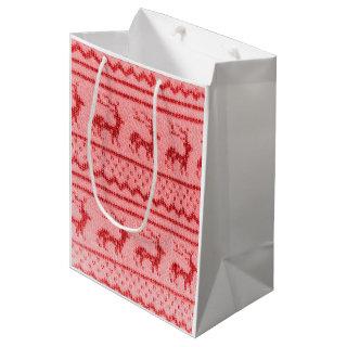 Nordic  Christmas Sweater pattern Medium Gift Bag
