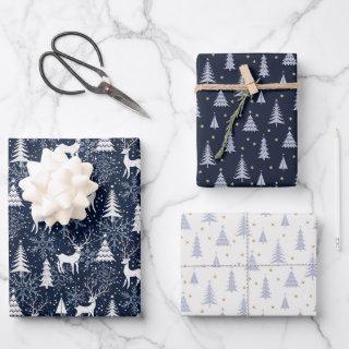 Nordic Crystal Stone Blue-Gray Christmas Deer  Sheets