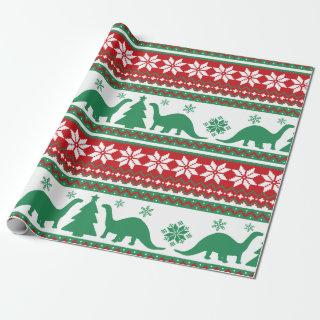 Nordic Fair Isle Brontosaurus Dinosaurs Sweater