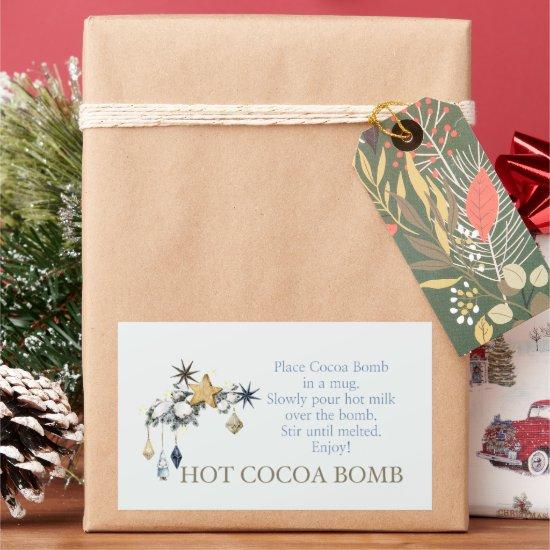 Nordic hot cocoa bomb labels, hot chocolate bomb  rectangular sticker