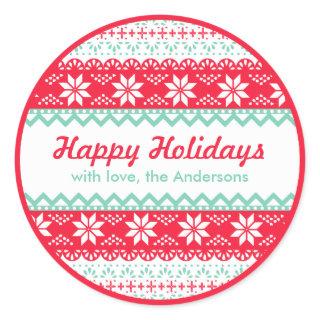 Nordic Pattern Gift Tag | Happy Holidays Custom