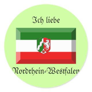 Nordrhein-Westfalen Flag Gem Classic Round Sticker