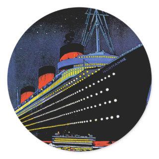 Normandie at Night Classic Round Sticker