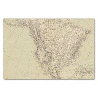 North America Atlas Map showing Indian tribes Tissue Paper