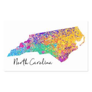 North Carolina Modern Map Rectangular Sticker