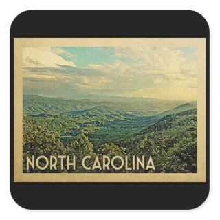 North Carolina Mountains Vintage Travel Square Sticker