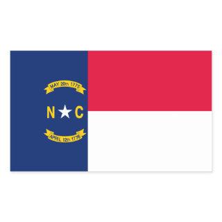 North Carolina State Flag Design Rectangular Sticker