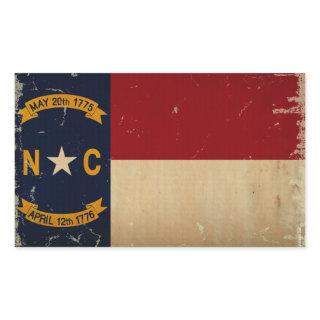 North Carolina State Flag VINTAGE. Rectangular Sticker