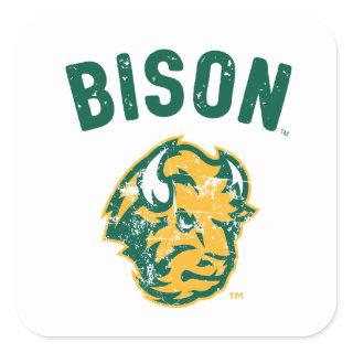 North Dakota Bison Vintage Square Sticker