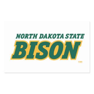 North Dakota State Bison Word Mark Rectangular Sticker