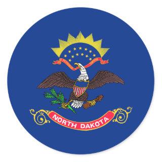North Dakota State Flag Classic Round Sticker