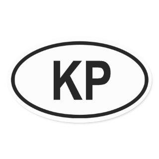 North Korea "KP" Oval Sticker