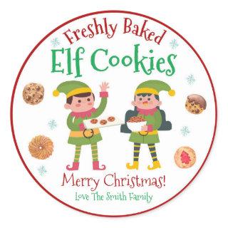 North Pole Elf Christmas Cookies Classic Round Sticker