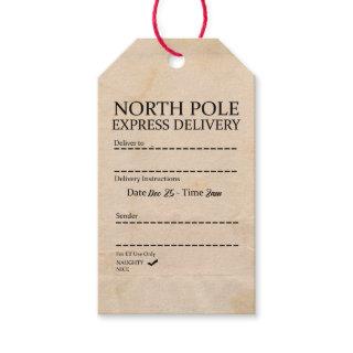 North Pole Express Delivery Naughty List Christmas Gift Tags