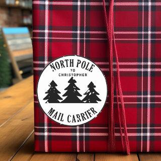 North Pole From Santa postage Stamp Classic Round Sticker